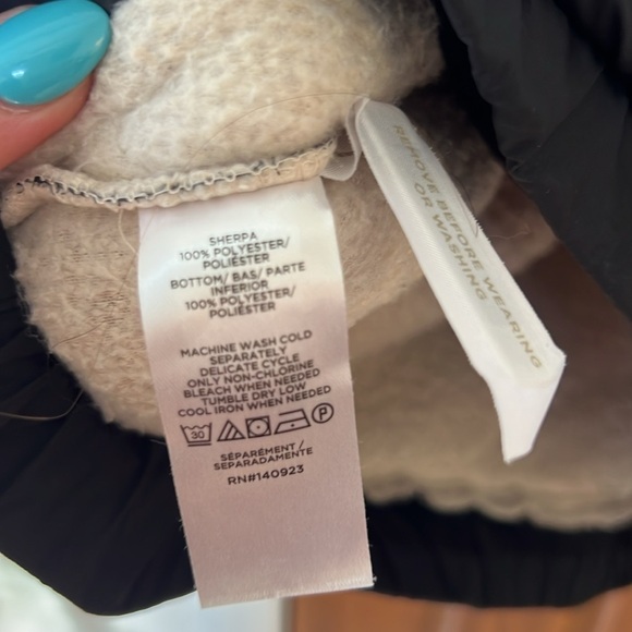 LOU & GREY Pullover Cream and Black Sherpa 1/4 Snap Pullover Jacket | L - Picture 4 of 8